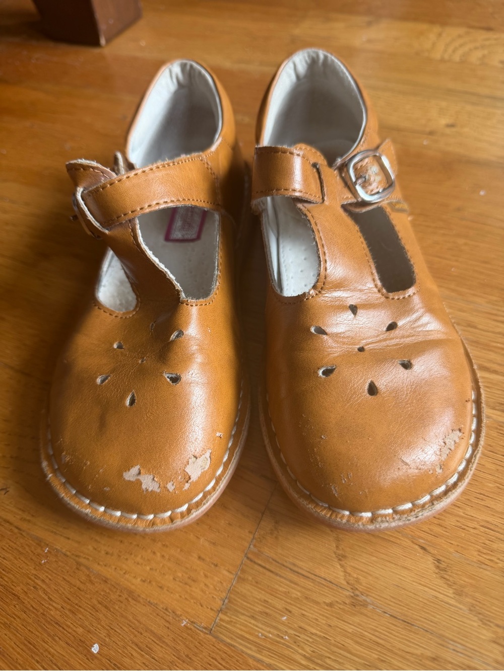 L'Amour Girls' T-Strap Dress Shoes in Brown sz 2